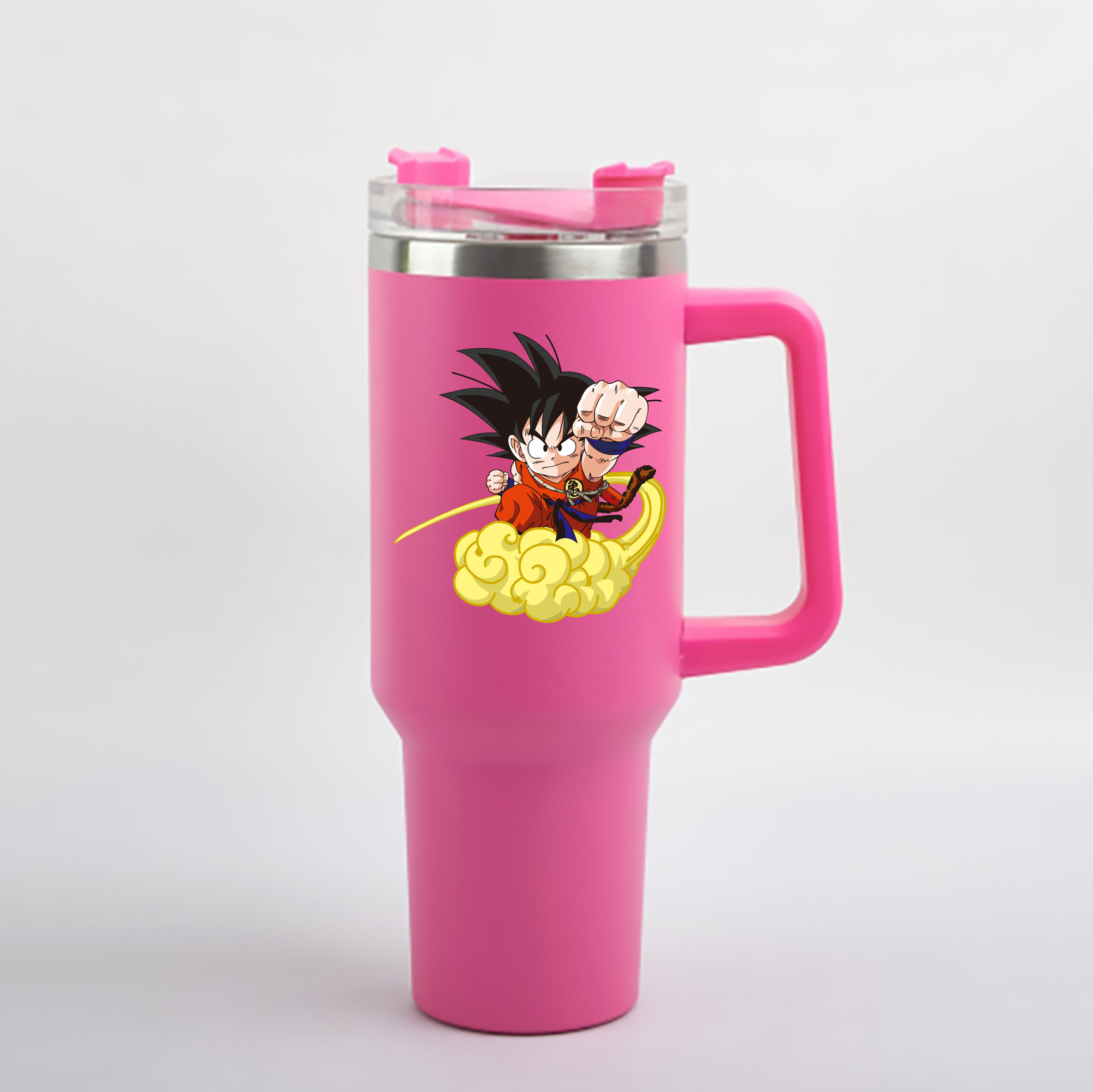 （画像用） ドラゴンボール 孫悟空（そん ごくう）Son Goku カカロット DRAGON BALL Kakarotto 1200mL車用タンブラー - クリスタルステッカー（プラスチックストロー付き）